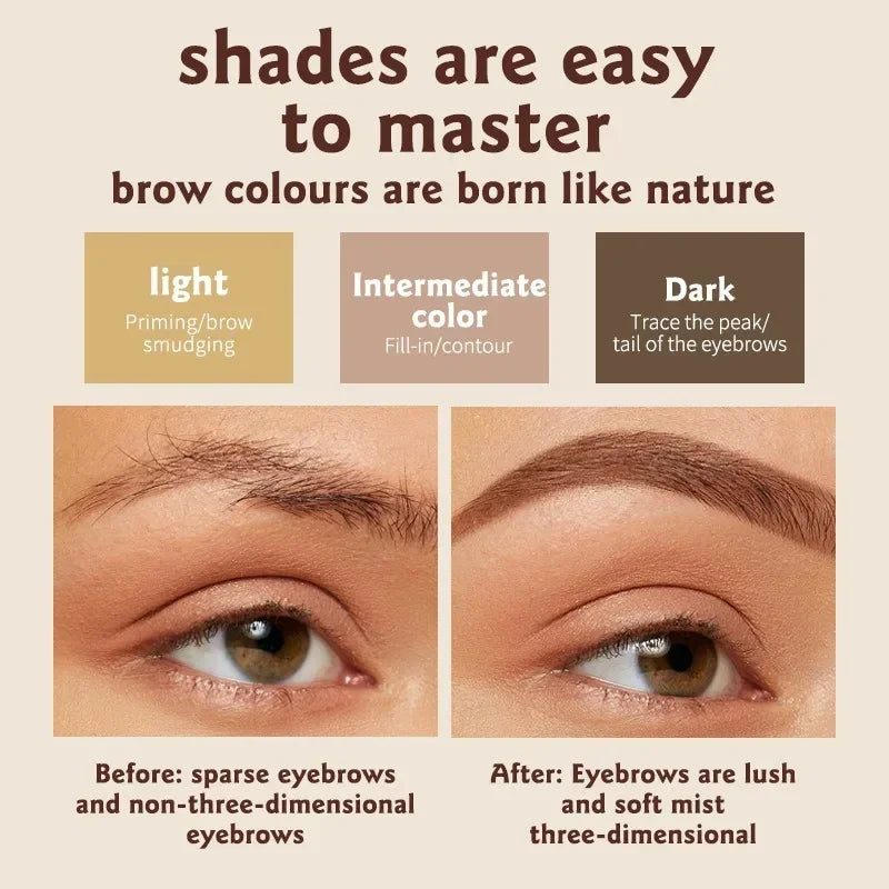 3-in-1 Waterproof 3D Eyebrow Powder Cream Enhancer | Lakerain