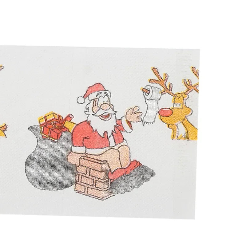 2Pcs Christmas Printed Tissue Disposable Printed Toilet Tissues Toilet Roll Paper Christmas Ornaments For Party New Year Gifts Peaceful Pleasures Health and Wellness