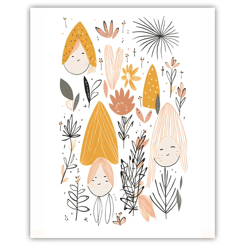 Nursery Wall Art Boho Cute Girl Teepee Canvas Painting Nordic Poster Print for Baby Girl Kids Bedroom Decor Peaceful Pleasures Health and Wellness 06 50x70cm NoFrame China Mainland