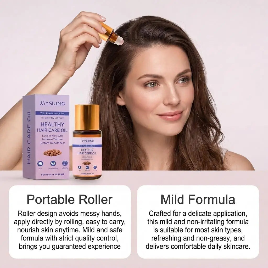 Organic Castor Oil & Rose Quartz Roller – Skin & Hair Growth