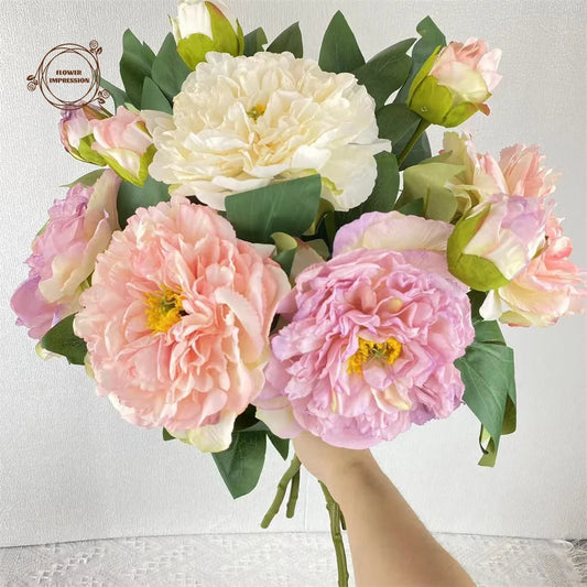 2pcs Silk Peony Artificial Flowers – Wedding & Home Décor Bouquet Artificial Flower Bouquet Peaceful Pleasures Health and Wellness