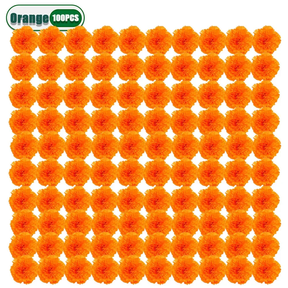 Mexican Marigold Artificial Flowers Garland – Day of the Dead Décor