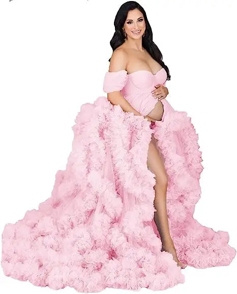 Tulle Lace Maternity Dress | Baby Shower & Photoshoot Gown