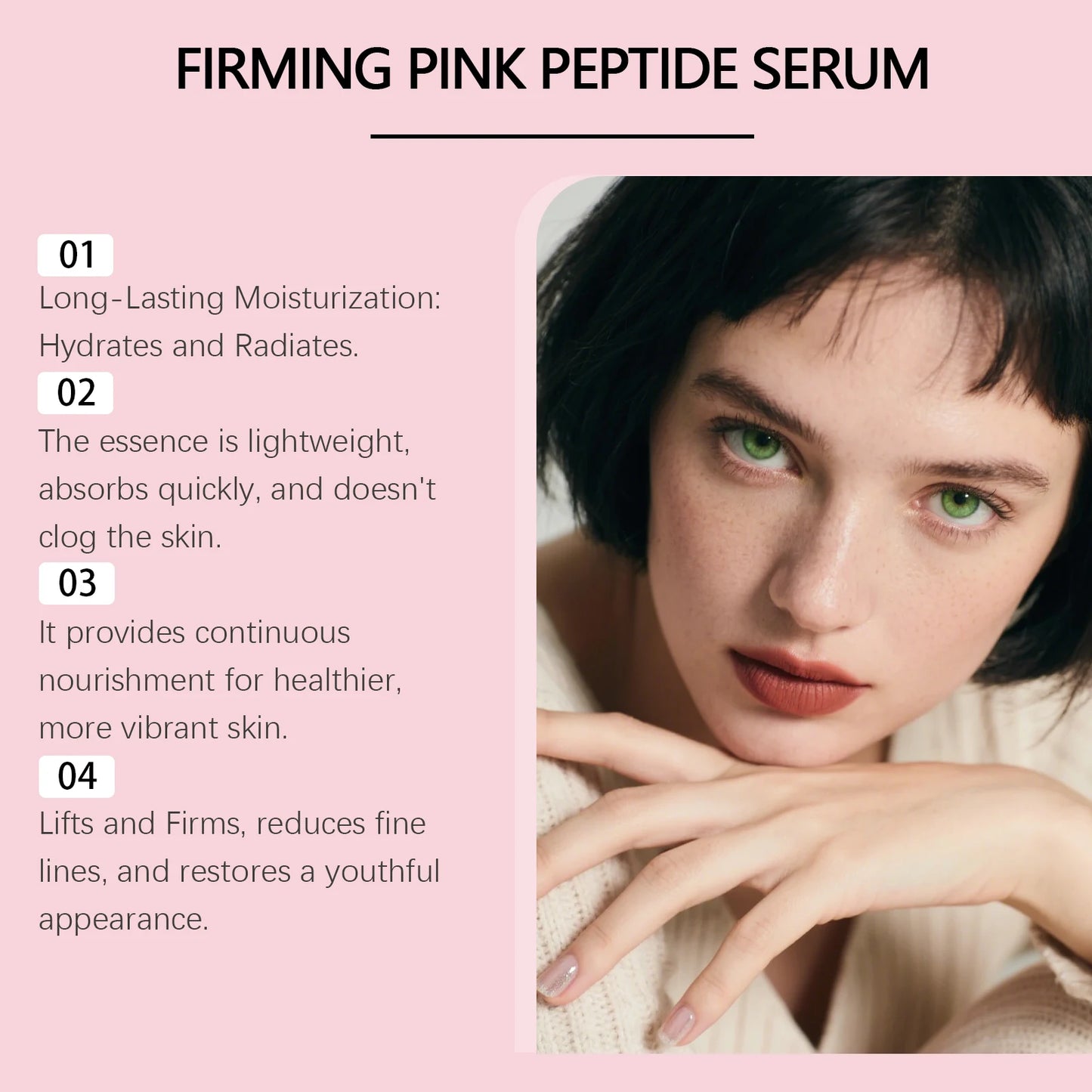 Pink Peptide Collagen Firming Serum – Anti-Aging & Hydration