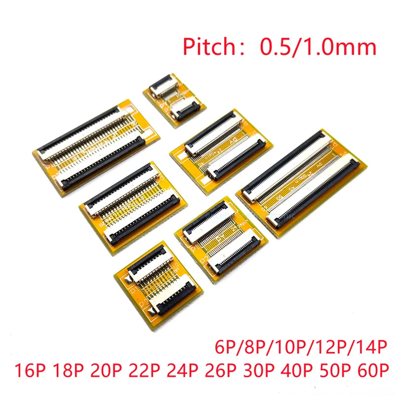 2PCS FFC FPC 0.5mm 1.0mm Flexible Flat Cable Lengthen Extension Board Adapter Board 4P 5P 6P 8P 10P 12P 16P 20P 24P 30P 40P 50P Peaceful Pleasures Health and Wellness 10P 0.5mm Pitch