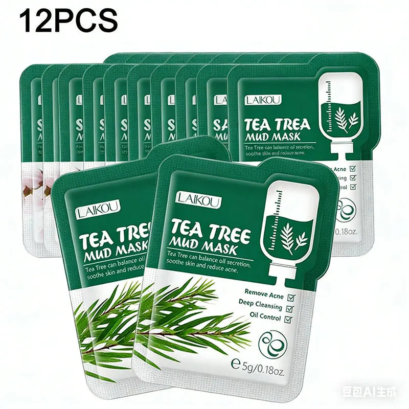Sakura Volcanic Mud Face Mask Set 12pc – Brightening Clay Mask