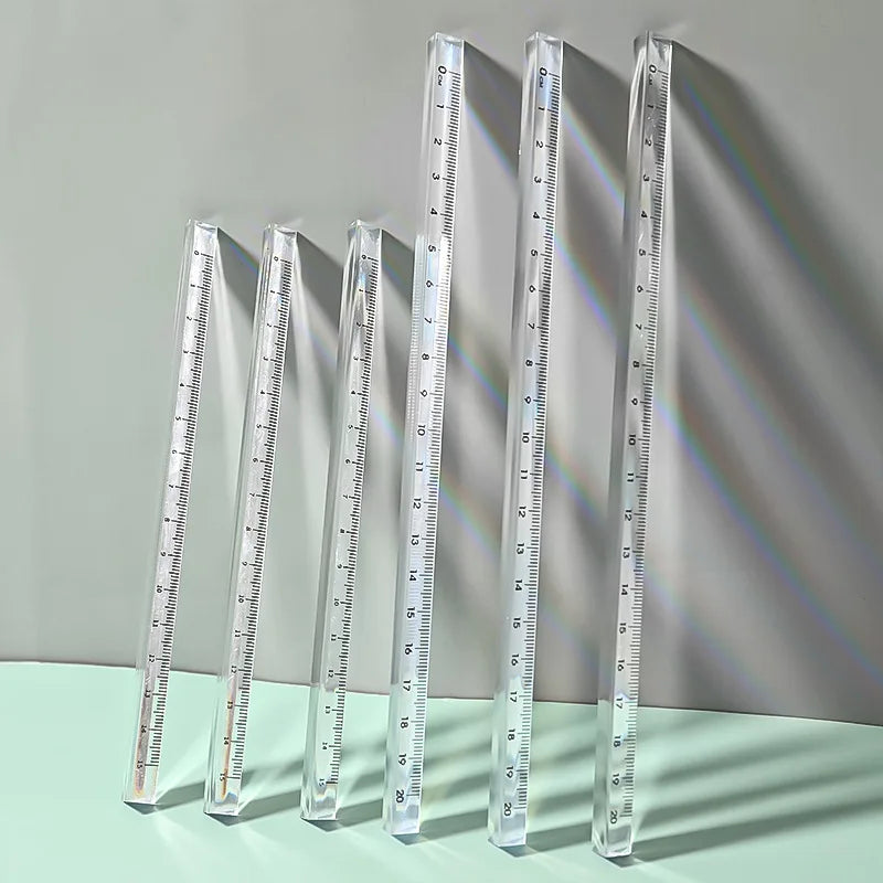 Simple Transparent Triangular Straight Ruler Kawaii Tools Stationery