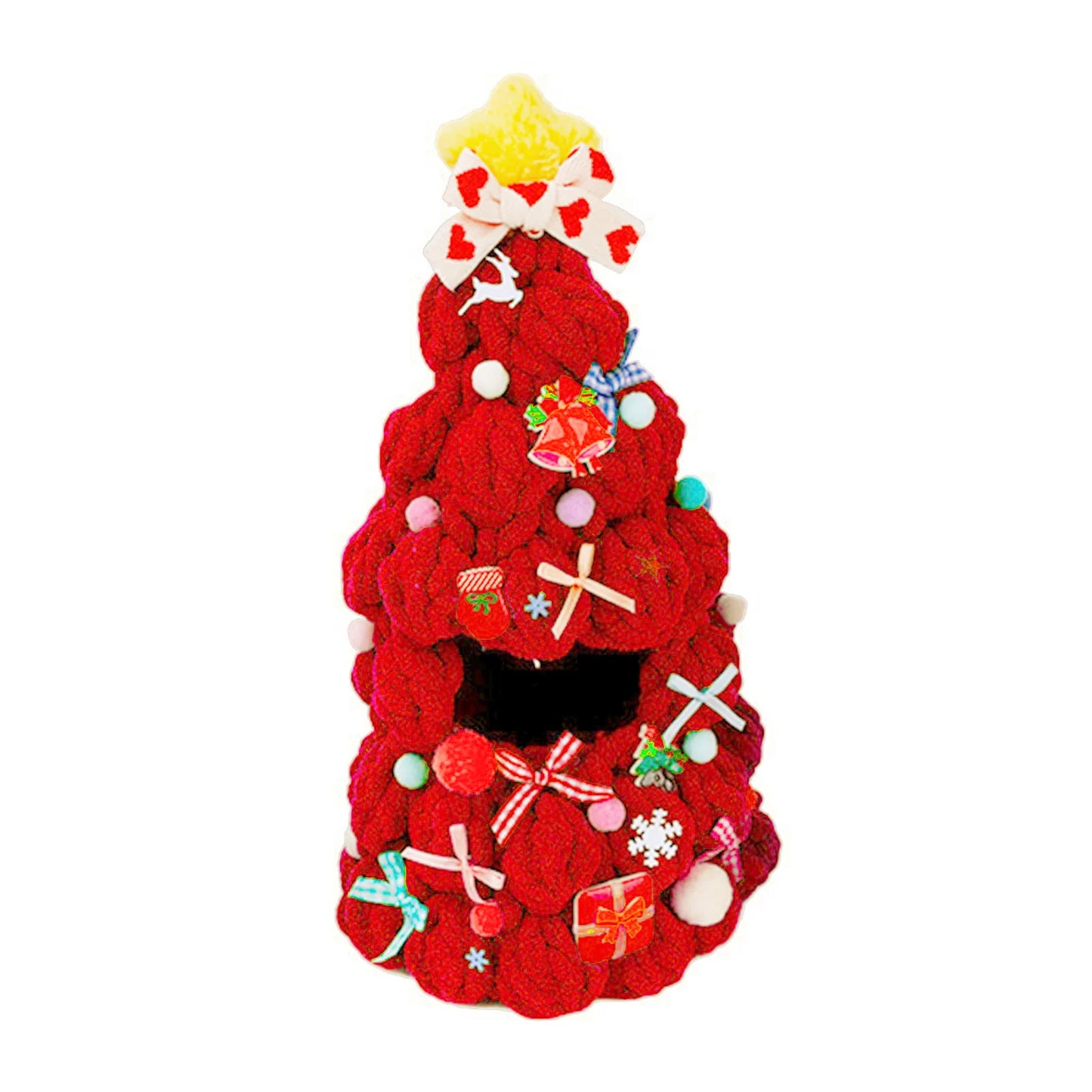 Handmade Crochet Christmas Tree Outfit for 17cm Plush Dolls