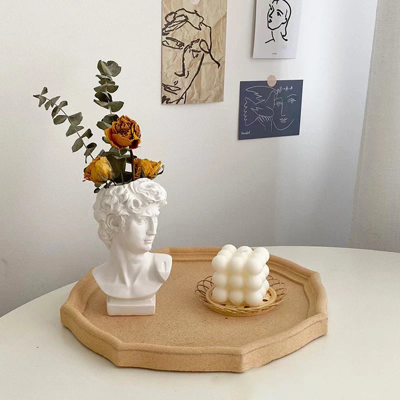 David Statue Head Vase – Bust Sculpture Makeup Brush Holder & Flower Pot Decor