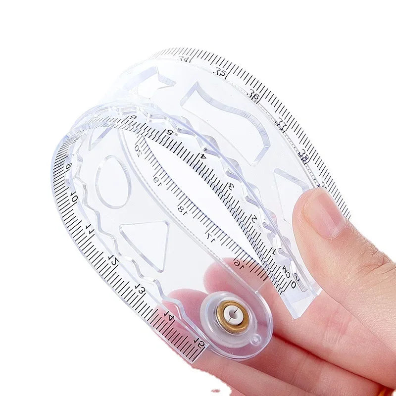 30cm Folding Flexible Transparent PVC Ruler | Student Drawing Tool