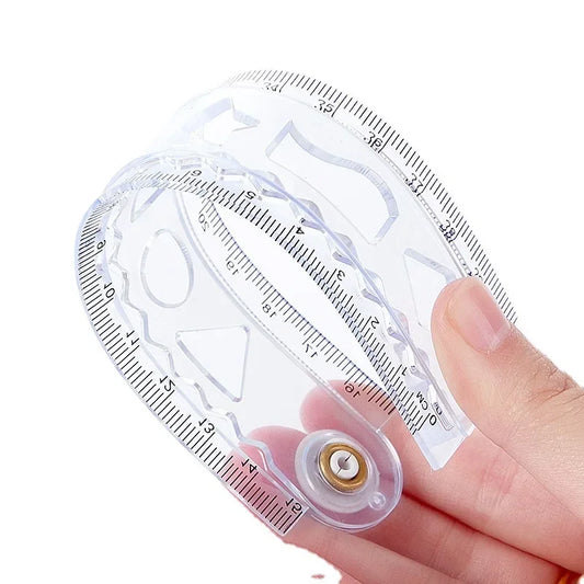 30cm Folding Flexible Transparent PVC Ruler | Student Drawing Tool Folding Flexible Ruler Peaceful Pleasures Health and Wellness
