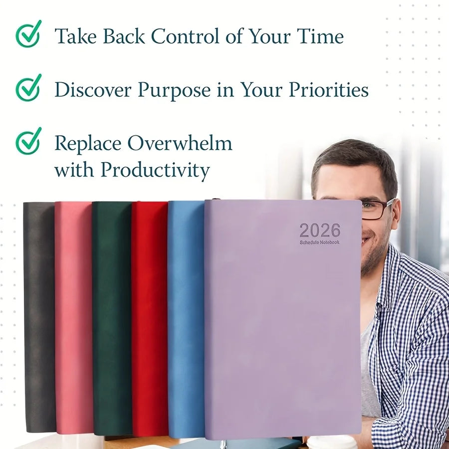 2026 Daily Planner A5 Notebook | Lined Time Management Diary