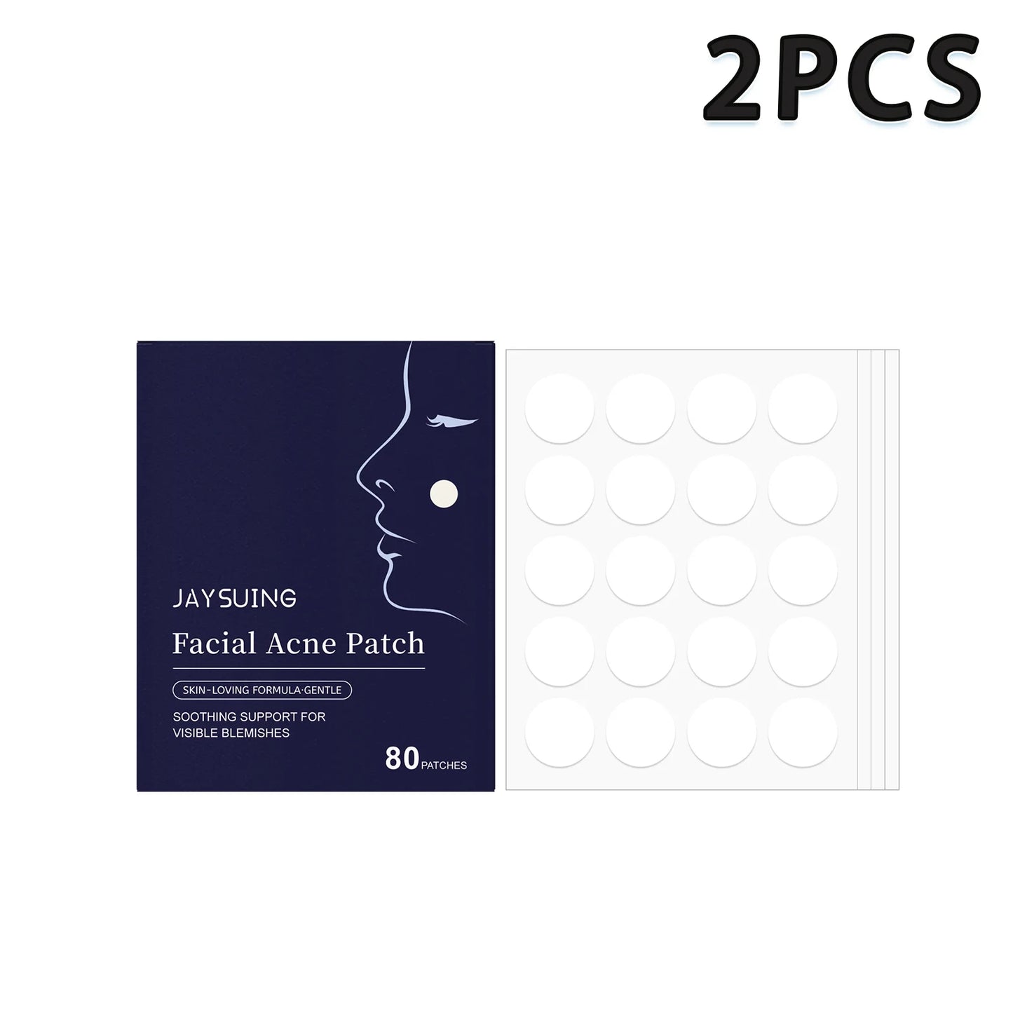 80Pcs Facial Acne Patches Salicylic Acid Invisible Spot Treatment for Pimples Gentle Care for Sensitive Skin Day Night Use Peaceful Pleasures Health and Wellness 2Box