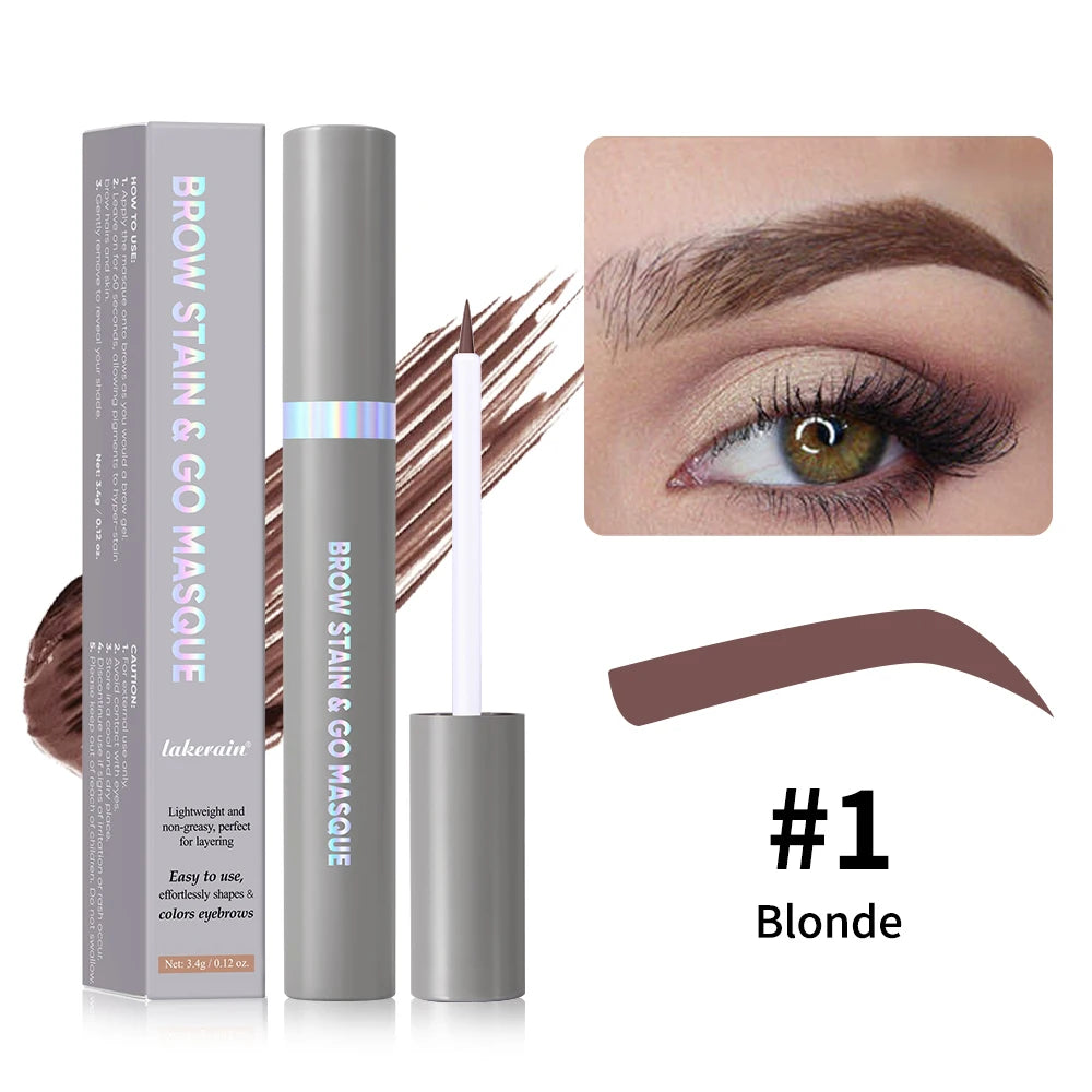 Brow Stain & Go Masque Long Lasting Eye Brow Tint Transfer Proof and Smudge Proof Eyebrow Tint Stain Waterproof Makeup Cosmetic Peaceful Pleasures Health and Wellness 1Blonde