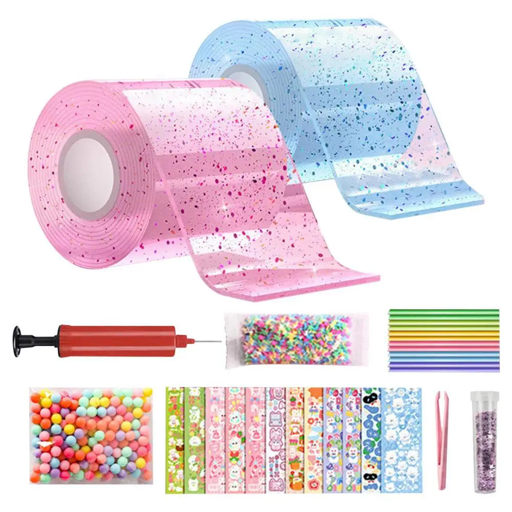 Nano Glue Kneading Music Blowing Bubble Full Set Of Nano Tape Double-Sided Paste Blowing Bubble DecompressionToys Sticker Peaceful Pleasures Health and Wellness 1Set