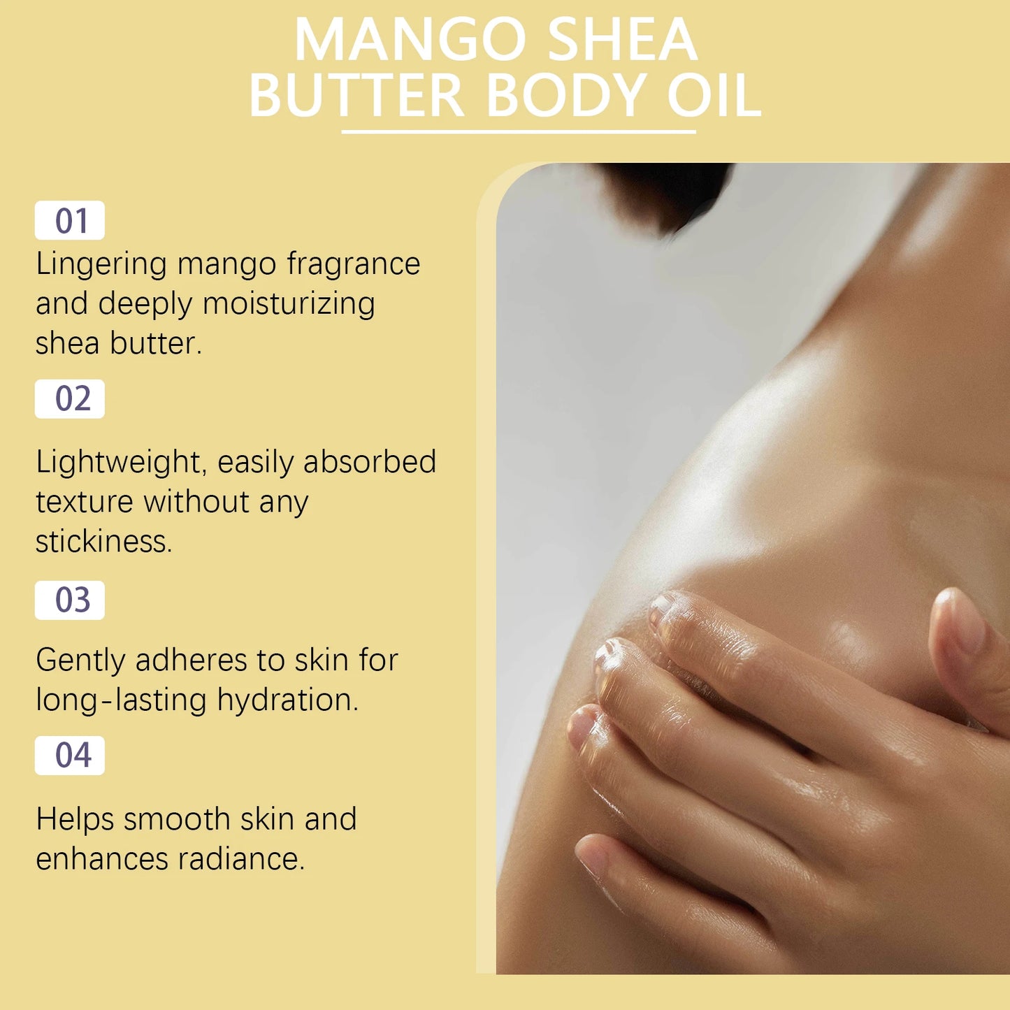OceAura Mango & Shea Firming Body Oil – Anti-Aging Moisturizer