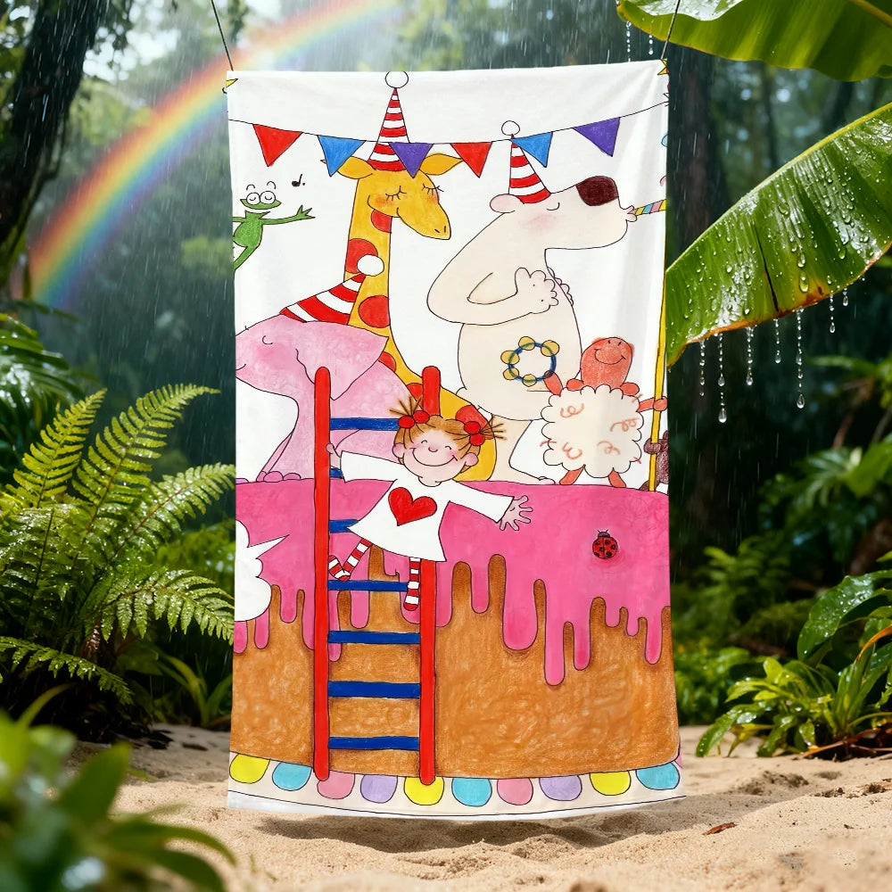 Cartoon CoCo Quick-Dry Beach Towel | Soft Pool & Travel Towel Quick-Dry Beach Towel Peaceful Pleasures Health and Wellness