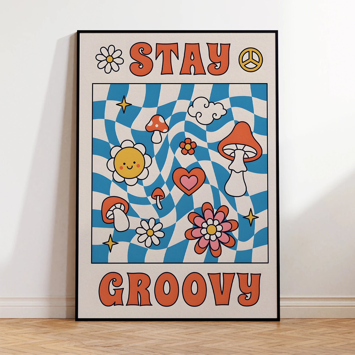 Stay Groovy Canvas Wall Art | Framed Poster for Home Decor