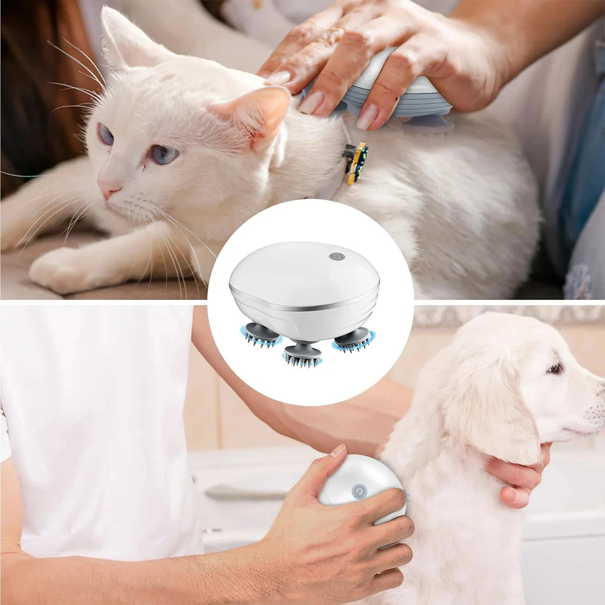 Head Massager with Adjustable Speed for Scalp Massage Red Light for Hair Care Soft Silicone for Deep Kneading of the Head Peaceful Pleasures Health and Wellness