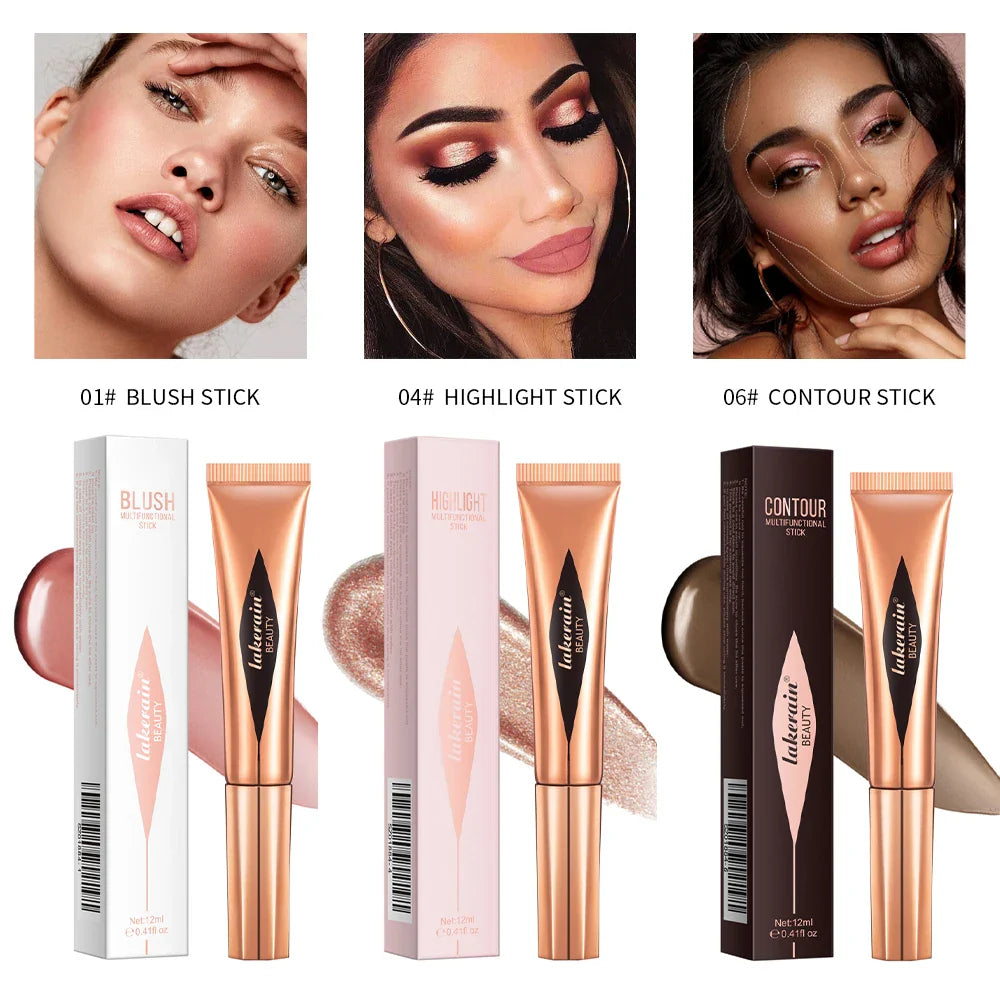 3-in-1 Bronzer Blush & Highlighter Contour Wand Stick