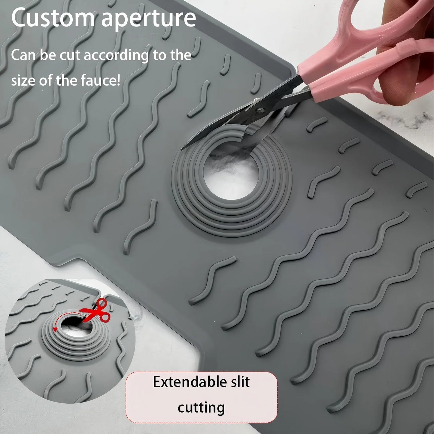 Silicone Kitchen Sink Faucet Mat – Long Splash Guard