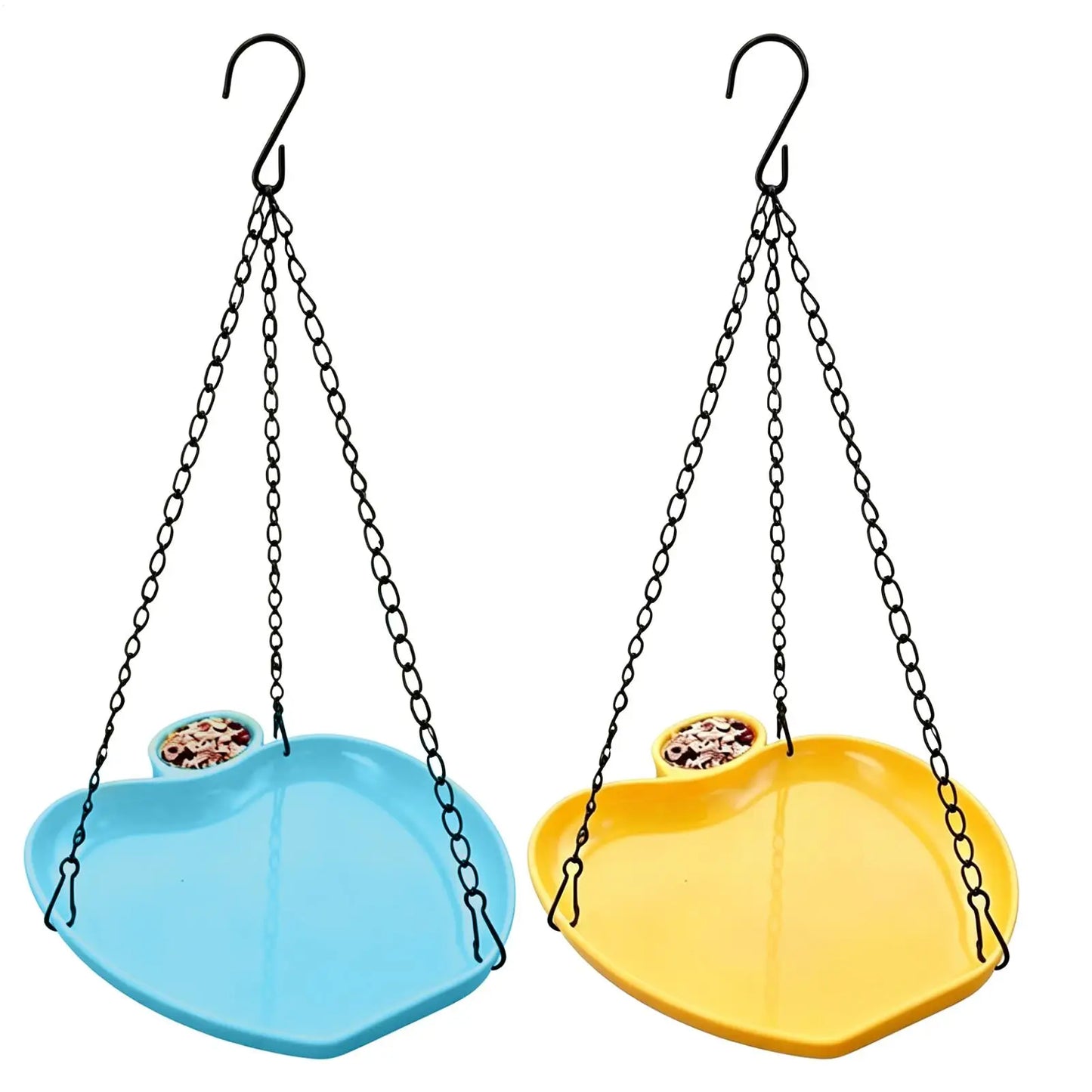 2-in-1 Hanging Bird Feeder & Bath Tray with Hook Chain
