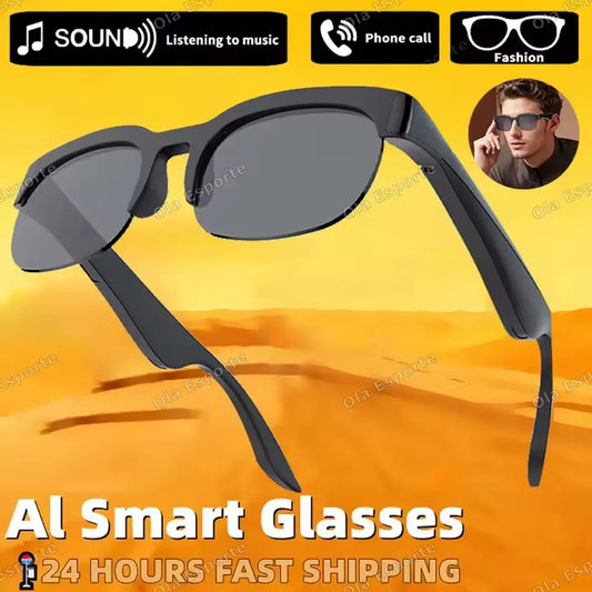 New Smart Bluetooth V5.3 Sunglasses Glasses Call Outdoor Sports Headphones HIFI Black Technology Anti-touch UV For Men And Women Peaceful Pleasures Health and Wellness