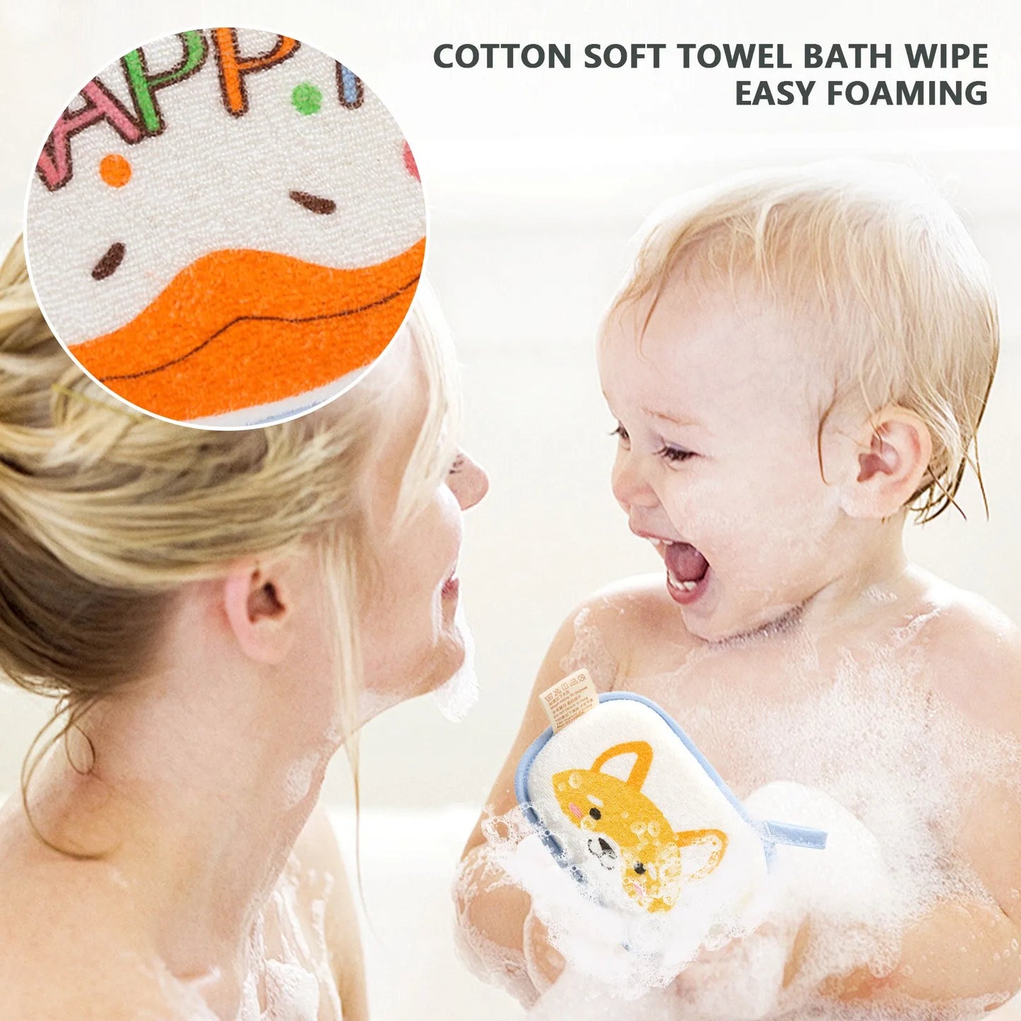 Baby Bath Sponge & Towel | Soft for Newborns & Toddlers