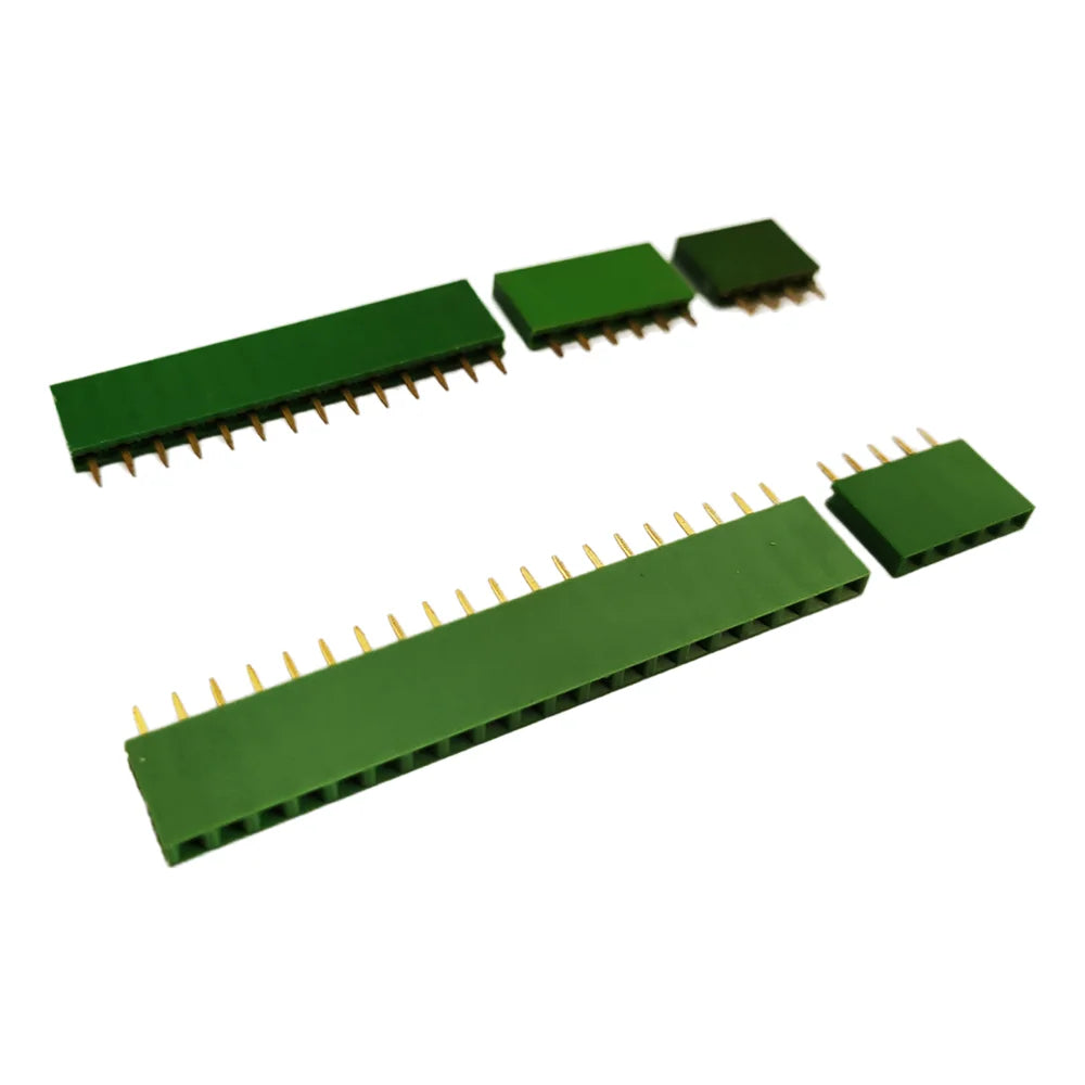 10PCS 2.54mm Single Row Female Pin Header Connector 2/3/4/6/8/10/16/40p Strip Pinheader PCB Board Colourful Socket For Arduino Peaceful Pleasures Health and Wellness Green 2P