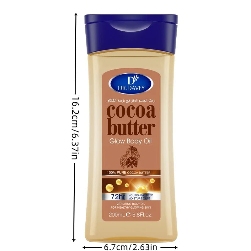 Cocoa Butter Body Oil Cocoa Butter Glow Body Oil Body Oil Skin Care Essential Oil，Suitable for all skin types，VITALIZING BODY OI Peaceful Pleasures Health and Wellness