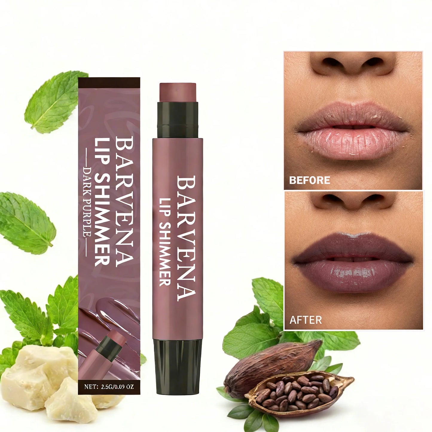 Dark Purple Tinted Lip Balm Stick | Shimmer & Hydration