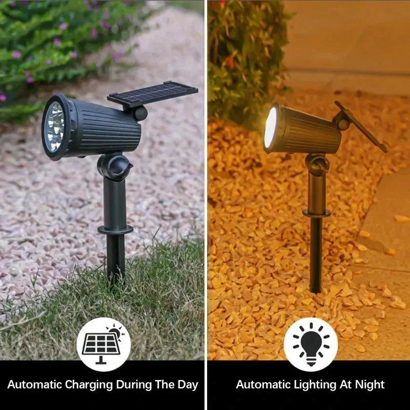 RTONTR Solar Spotlight Outdoor Waterproof Dimmable Garden Light
