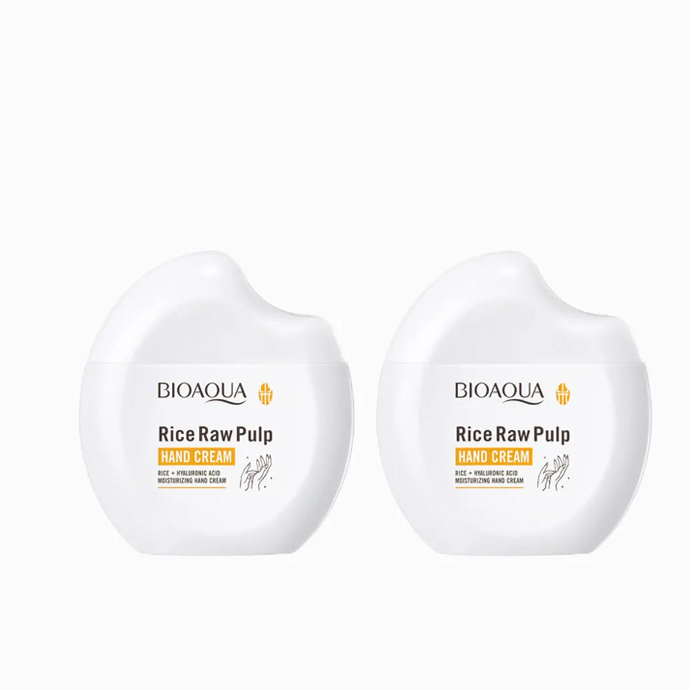 Travel Size Rice Raw Serum Hand Cream 60g - Deep Moisturizing, Skin Texture Improving, Daily Hydrating Care for Dry Rough Hands Peaceful Pleasures Health and Wellness 60g-2pcs