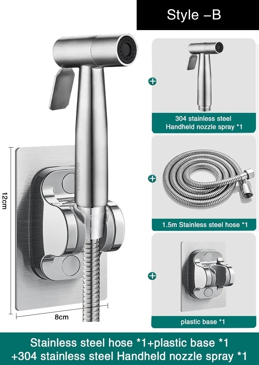 Handheld Bidet Sprayer & Retractable Faucet Hose Extender