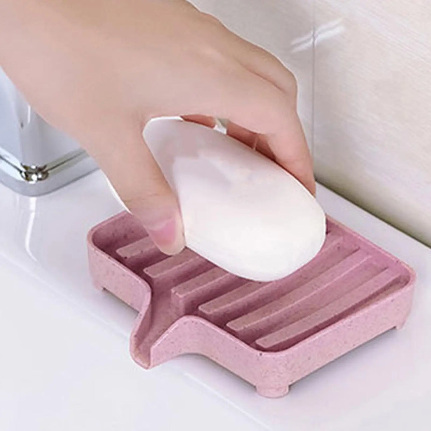 Eco-Friendly Soap Dish with Drain Tray | Bathroom Soap Holder