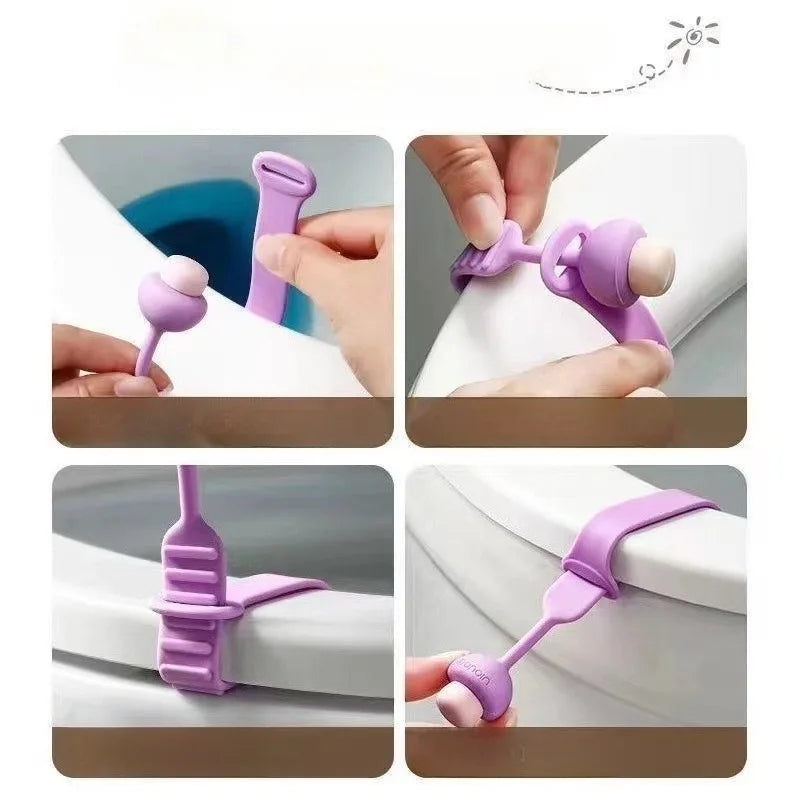 Toilet Seat Lifter Silicone Lid Pull Ring – No-Touch Hygiene