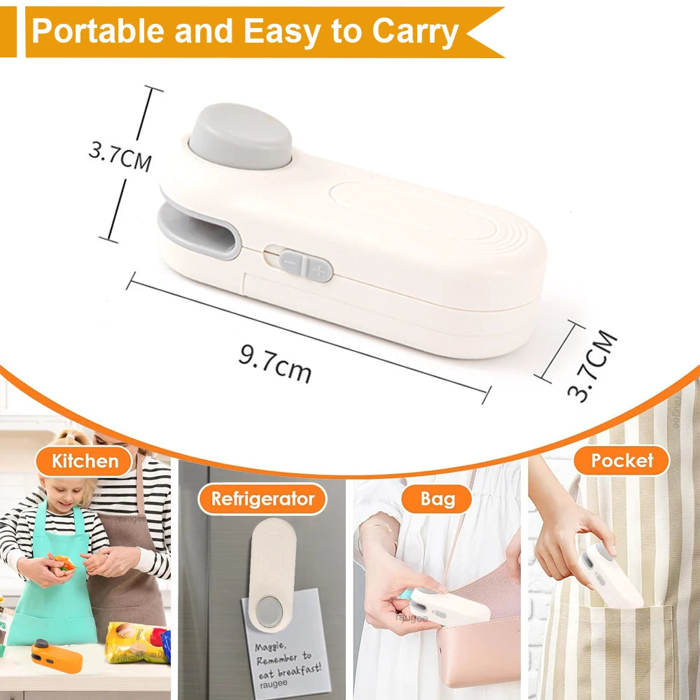 Mini Heat Sealer Plastic Bags Heat Sealing Machine Food Storage Packaging Bag Sealer Portable Handheld Plastic Bag Heat Sealer Peaceful Pleasures Health and Wellness