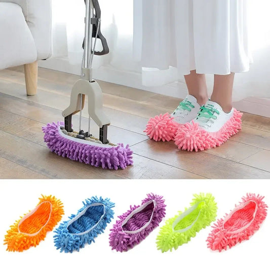 Chenille Microfiber Floor Mop Cleaning Slippers – 1 Pair Floor Cleaning Slippers Peaceful Pleasures Health and Wellness