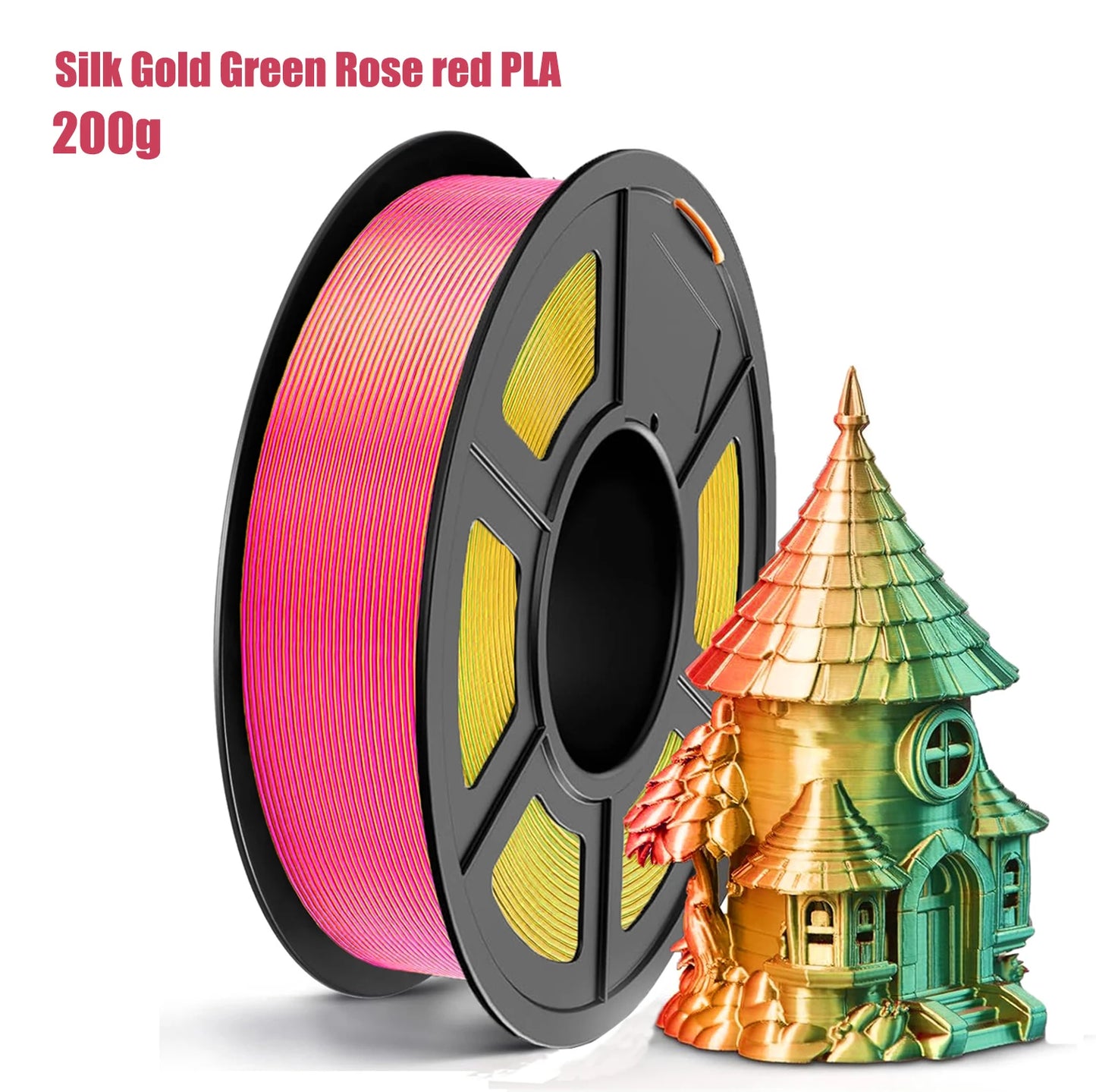 DINGSUN 3D Silk PLA Filament 1.75mm Shiny Clog-Free 0.25kg