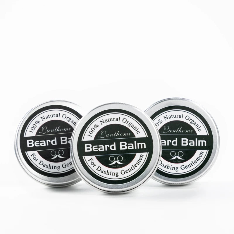 3PCS Natural Beard Balm Wax Beard Growth Balm for Men Moisturizing Smoothing Beard Styling Professional Care Cream Skin Care Peaceful Pleasures Health and Wellness