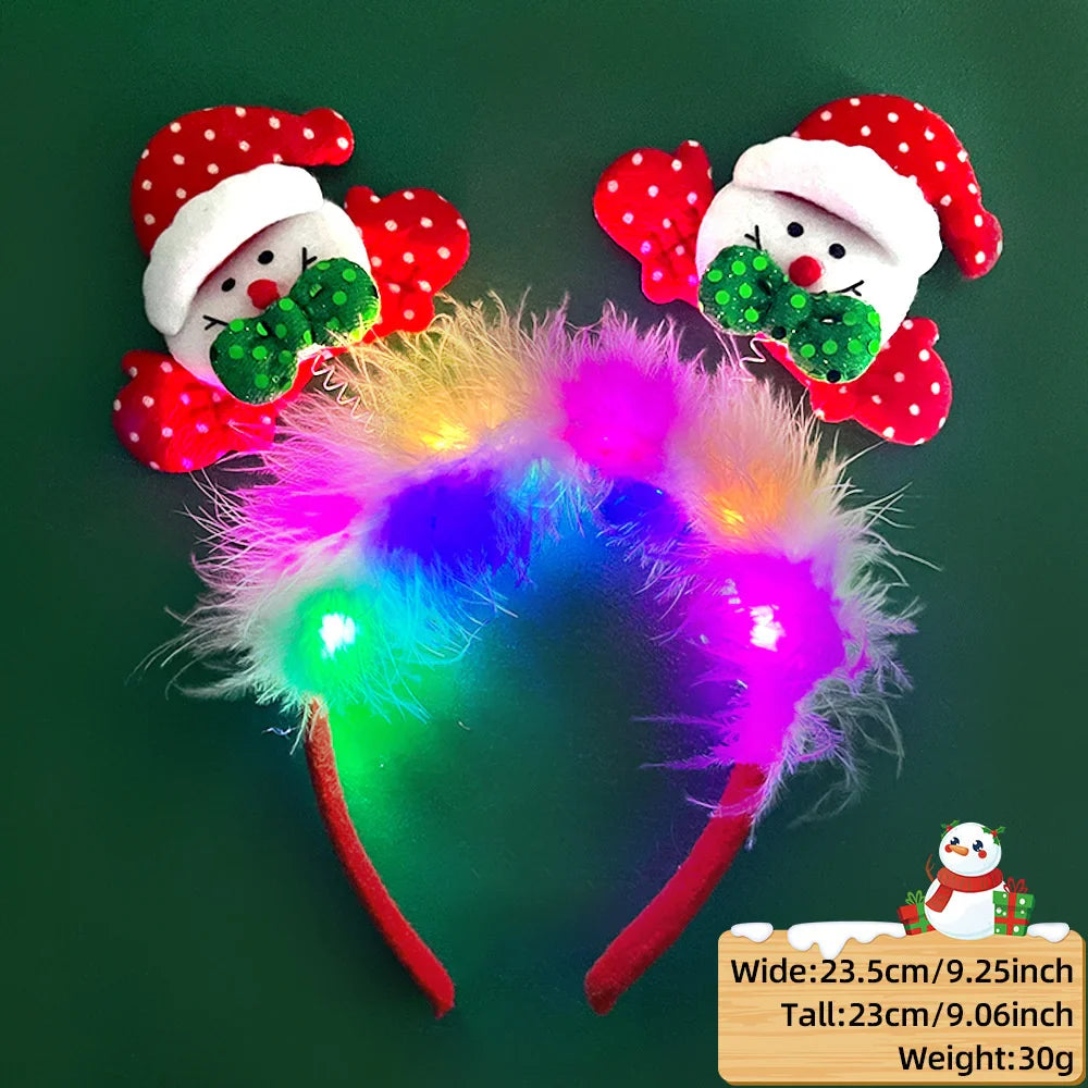LED Christmas Feather Glow Headband – Kids Party Costume