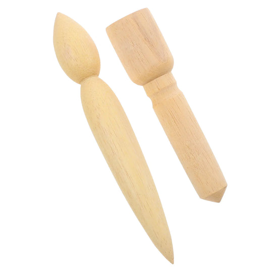 2Pcs Wooden Pottery Tool Set for Teapot Spout Shaping Trimming Repairing Clay Sculpting Beginners Professionals Portable Peaceful Pleasures Health and Wellness Default Title