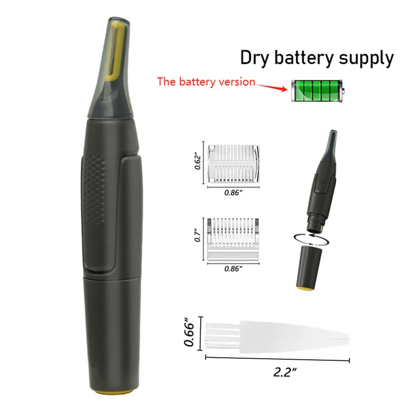 Electric Eyebrow Trimmer Razor Ultra Thin Precision Trimmer Electric Portable Ear Trimmer For Men Nose Hair Shaver Peaceful Pleasures Health and Wellness battery