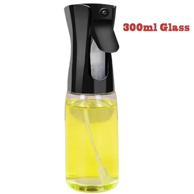 Multipurpose Oil Spray Bottle for Cooking and Grilling with Dropper Bottle, 200ml or 300ml Glass or Plastic Sprayer Dispenser Peaceful Pleasures Health and Wellness 300ML Black Glass