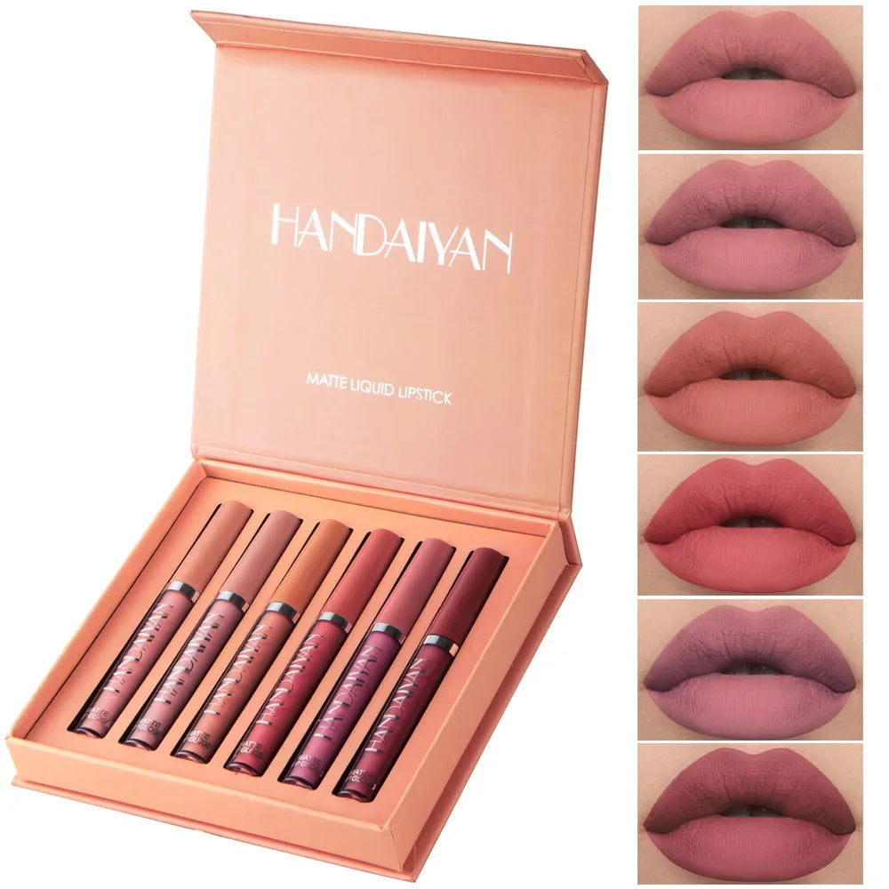 HANDAIYAN 6-Pc Matte Liquid Lipstick Set | Long-Lasting Lip Tint