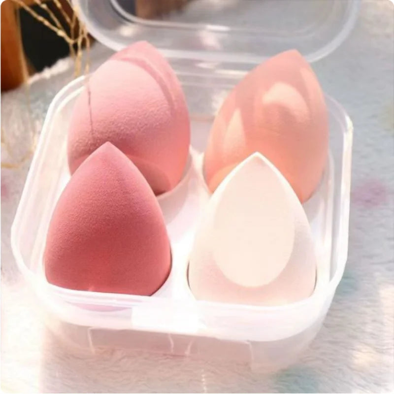 4-Piece Makeup Sponge Beauty Egg Set with Storage Case