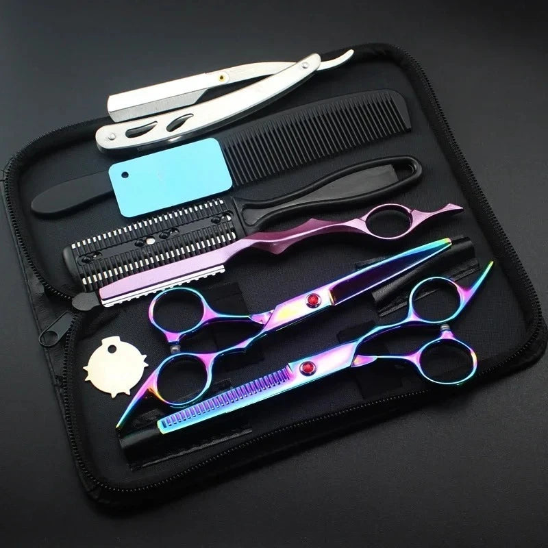 Purple Diamond Japanese Hair Scissors Cheap Hairdressing Scissors Shears Hairdresser Shaver Haircut Scissors Peaceful Pleasures Health and Wellness Color Set