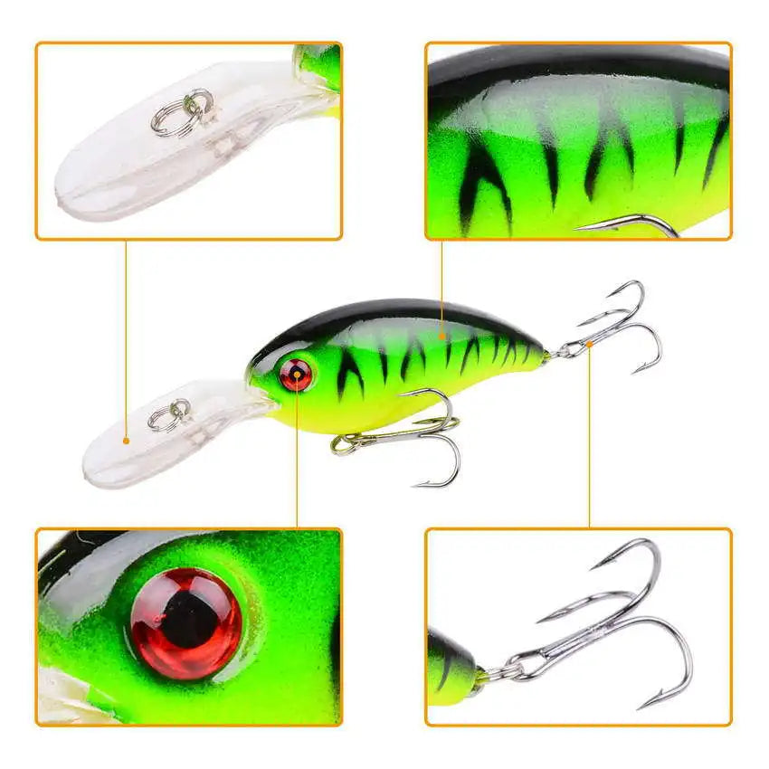 2026 Upgraded Random Crank Lure Kit, 10cm 15g Lifelike Swimming Artificial Bait for Freshwater Fishing Peaceful Pleasures Health and Wellness