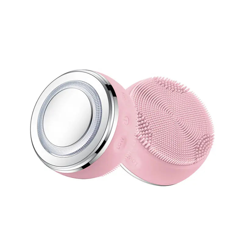 Upgraded Silicone Face Scrubber Cleaning and Exfoliating Waterproof Face Wash Brush Sonic Facial Cleansing Brush for Women Peaceful Pleasures Health and Wellness pink