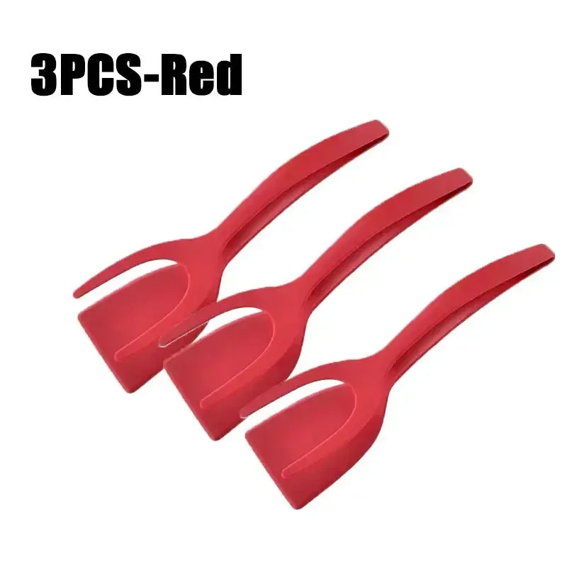 2-in-1 Silicone Spatula Tongs – Egg, Pancake & Steak Turner